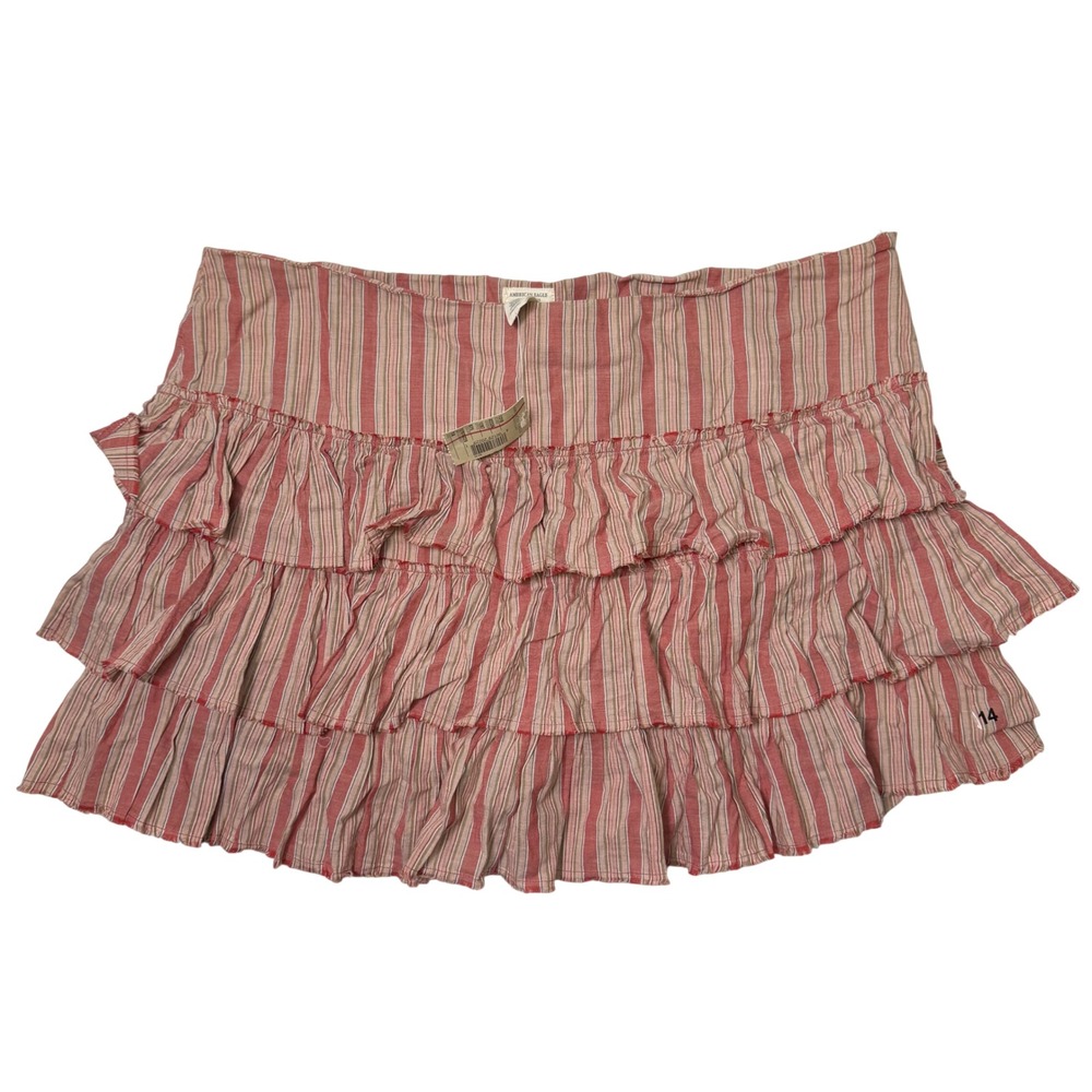 Vintage American Eagle Y2K Ruffle Mini Skirt Women's Size 14 NWT Deadstock